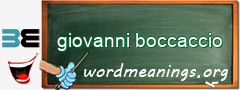 WordMeaning blackboard for giovanni boccaccio